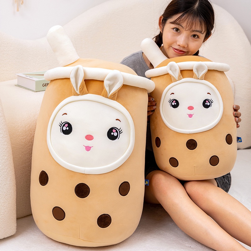 Mới!Boba Trà Sữa Plushie Đồ Chơi Nhồi Bông Mềm Mousse Trà Sữa Ôm Gối Bóng Bubo Chén Trà Đệm cho bé gái Quà tặng sinh nhật