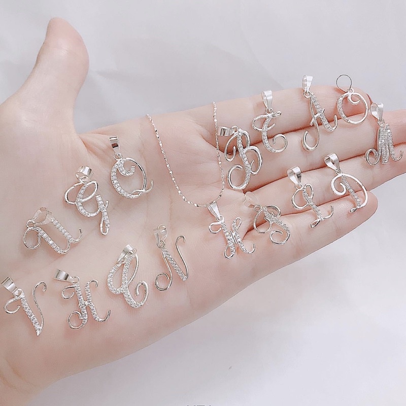 Dây chuyền chữ cái bạc ta - Dây chuyền nữ bạc ta mặt chữ cái - Vàng Bạc Khải Khải