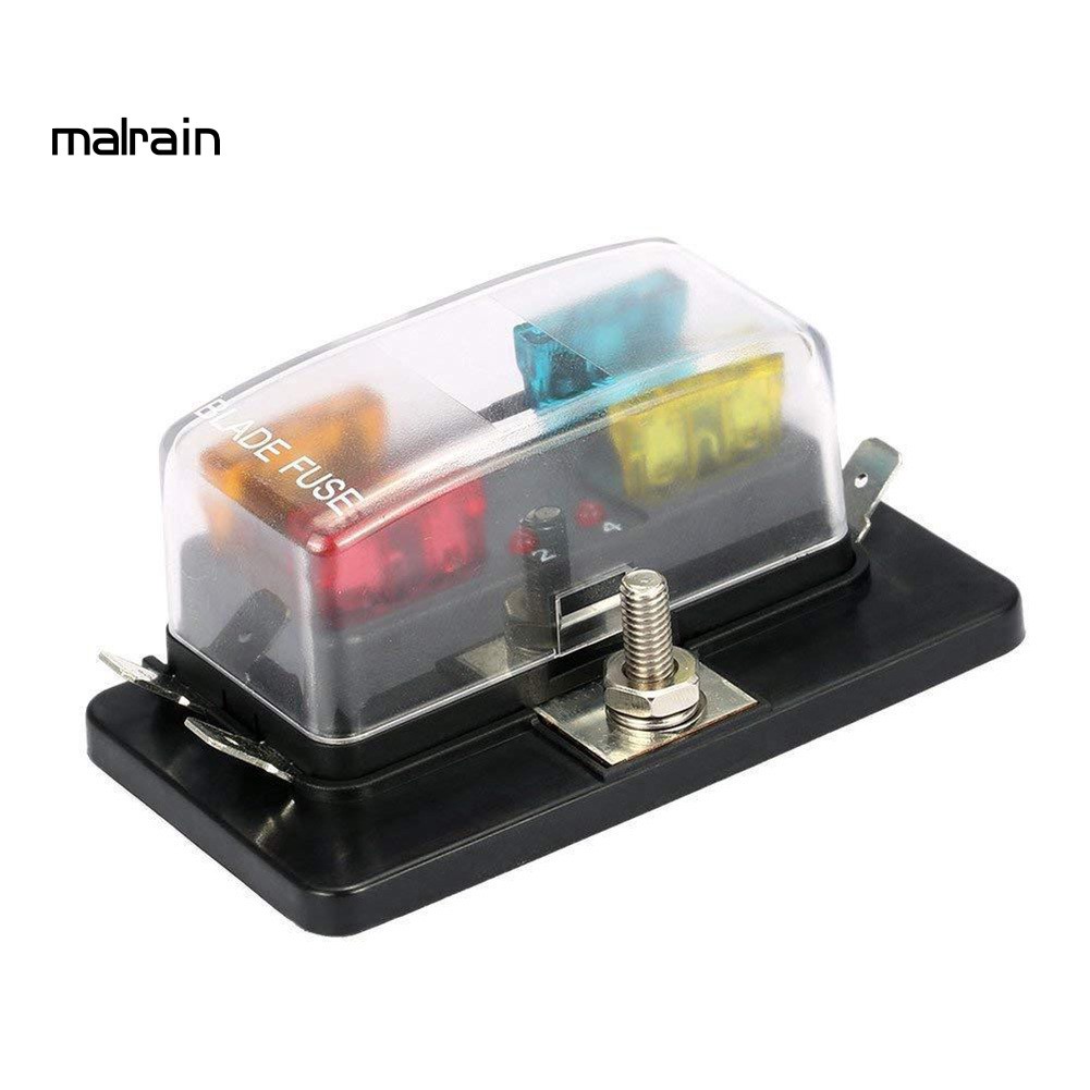 Bộ Hộp Cầu Chì 4 / 6 / 10 Cái Có Đèn Led Dành Cho Xe Hơi / Tàu Thuyền