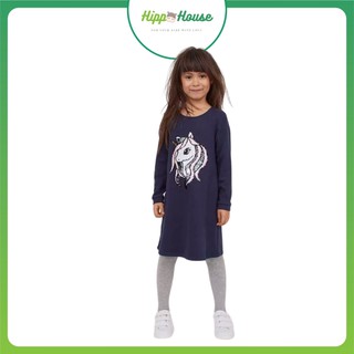 Váy nỉ da cá hm bé gái hoạ tiết pony lật cườm xuất xịn hippo house