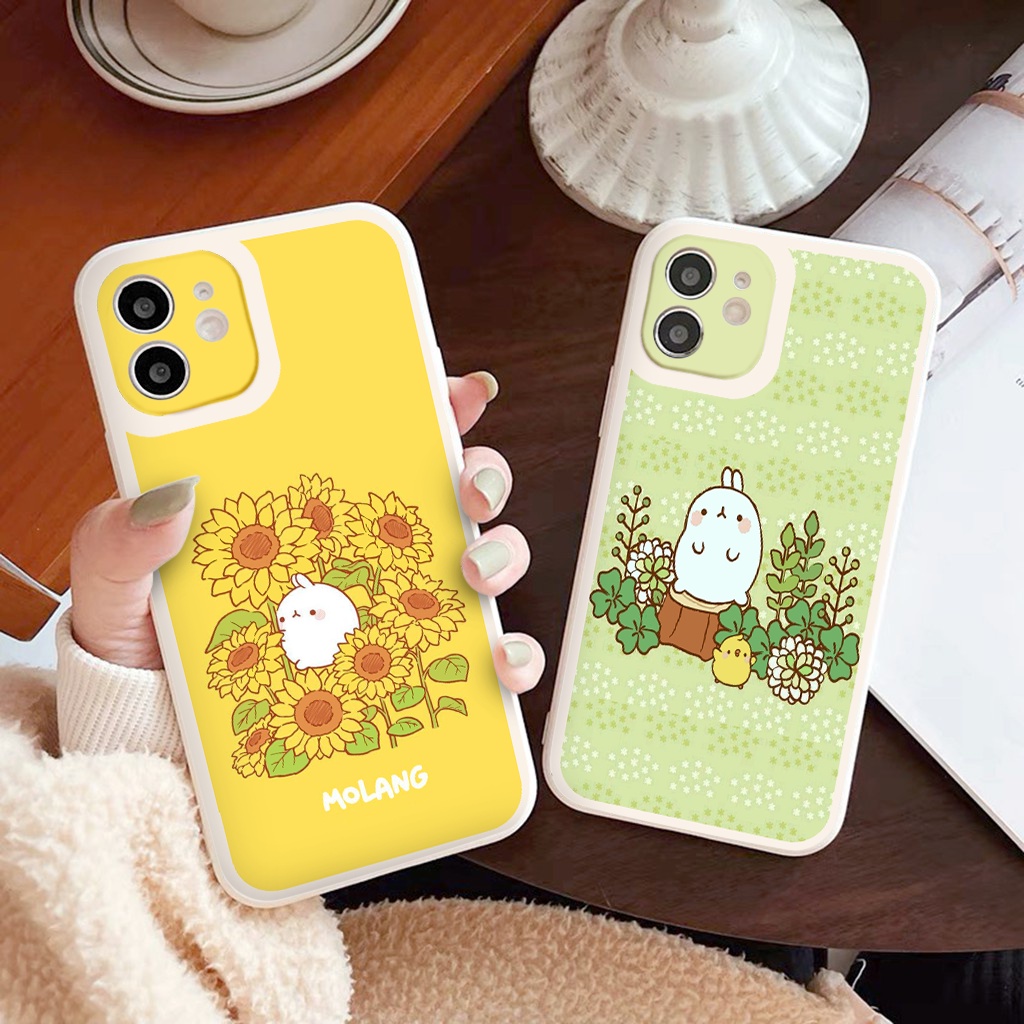 Ốp lưng iphone cạnh vuông lỗ camera Thỏ molang  6/6splus/7/7plus/8/8plus/x/xr/xs/11/12/13/pro/max/plus/promax tr1095