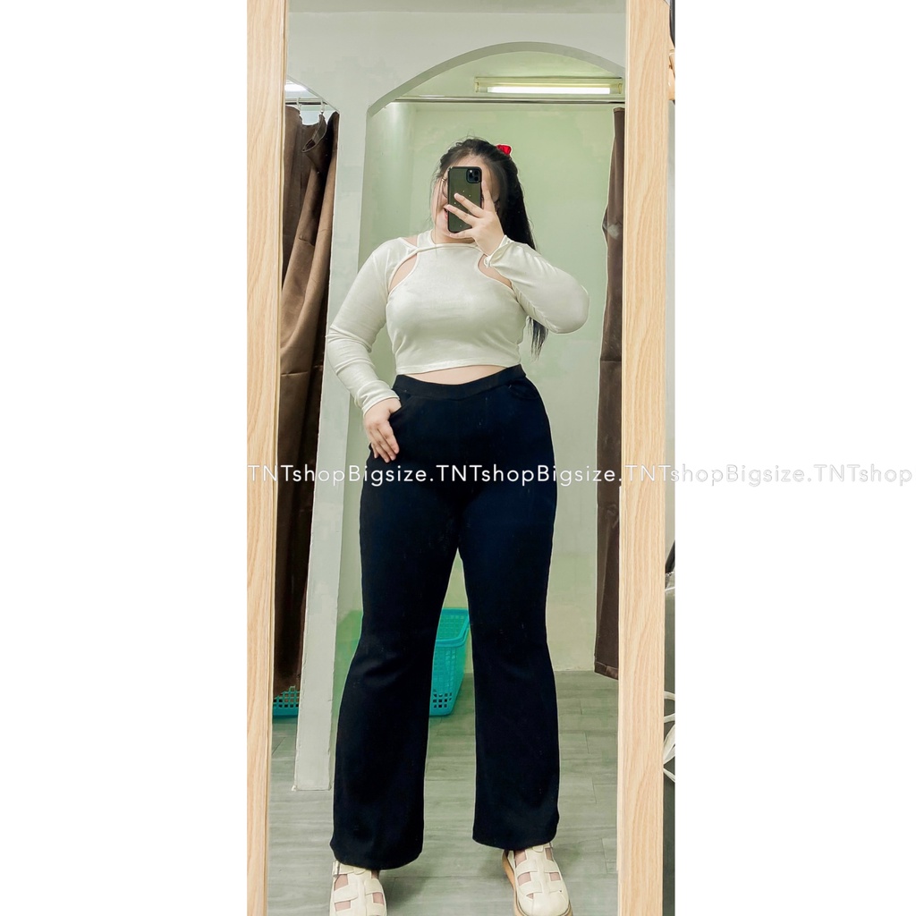 [Mã 11FASHIONSALE giảm 12% đơn 99K] QUẦN THUN DÀI ỐNG LOE [TNT Shop Bigsize 60Kg 90Kg]