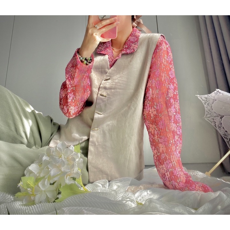 Áo Sơmi Hoa Secondhand-Quần 2hand-Áo Gile Xanh