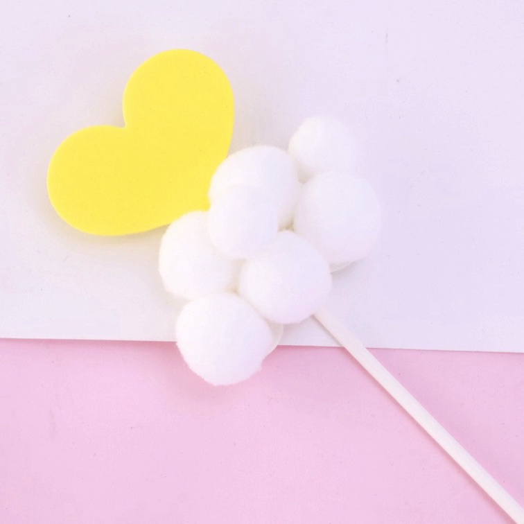 Topper cắm mây trăng, mây sao trang trí bánh kem, trang trí bánh sinh nhật