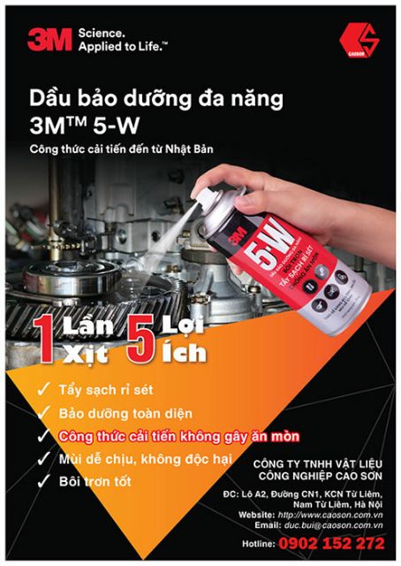 Chai xịt chống rỉ 5W ( 3M ) tẩy rửa, bôi trơn. ( 400ml )