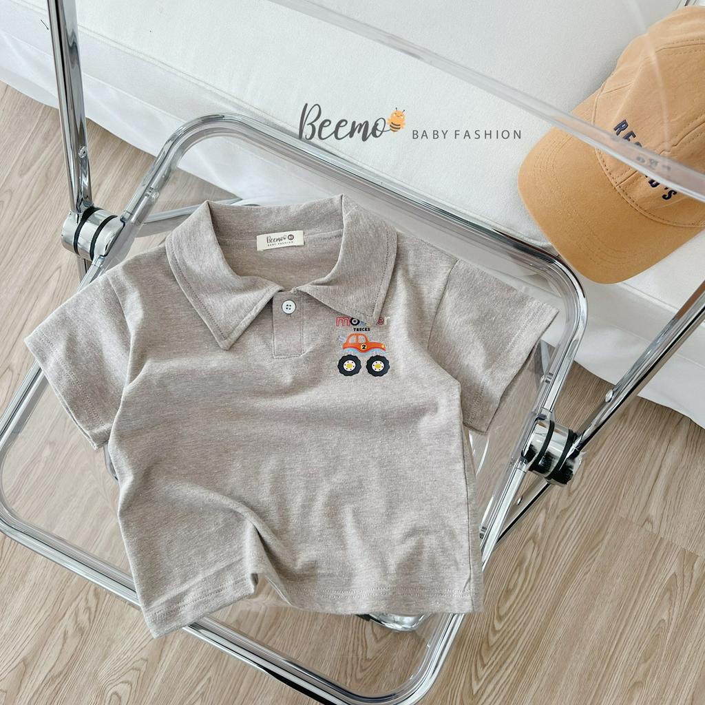 Áo cộc tay bé trai Beemo cổ polo chất liệu cotton in hình ô tô cho từ 1 đến 7 tuổi - 21A061