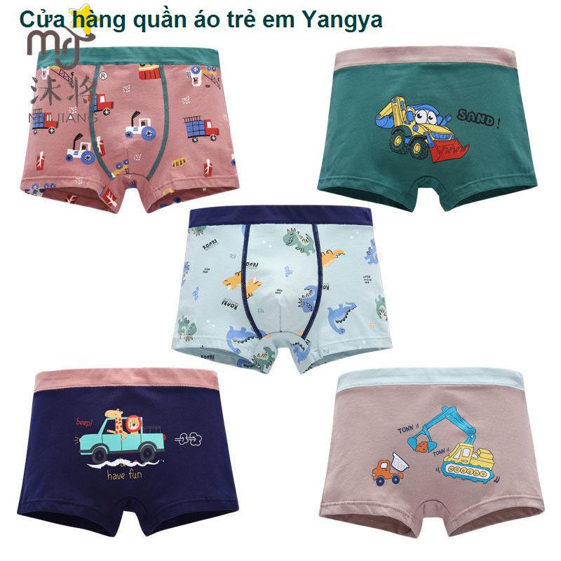 Đồ lót trẻ em, cotton nam, bé trai vừa, nhỏ và lớn, trẻ em học sinh, quần đùi boxer trẻ em, phim hoạt hình anime thoáng