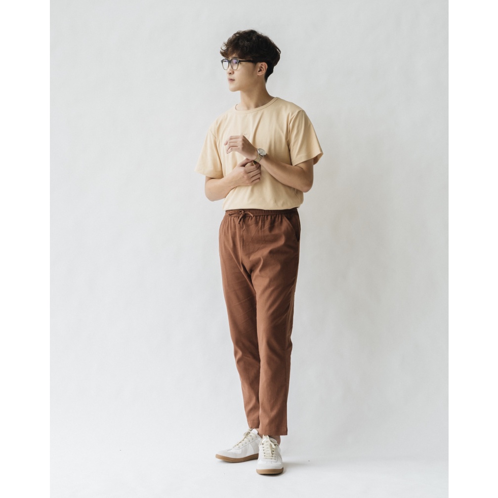 Quần dài nam dáng suông SSSTUTTER vải linen thoáng mát thiết kế cạp chun thoải mái  linen pants ver.2