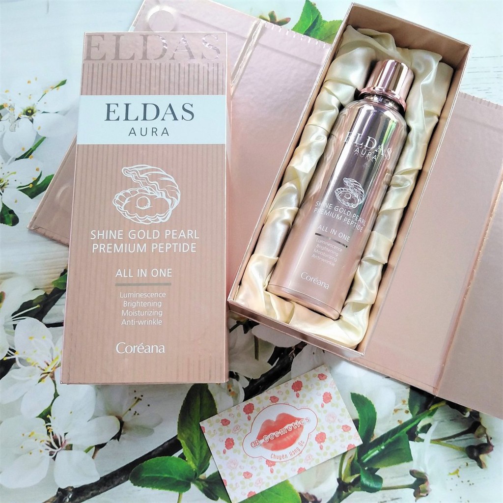 Serum Tế Bào Gốc Eldas Aura Coreana Shine Gold Pearl Premium Peptide 100ml - Hàn Quốc