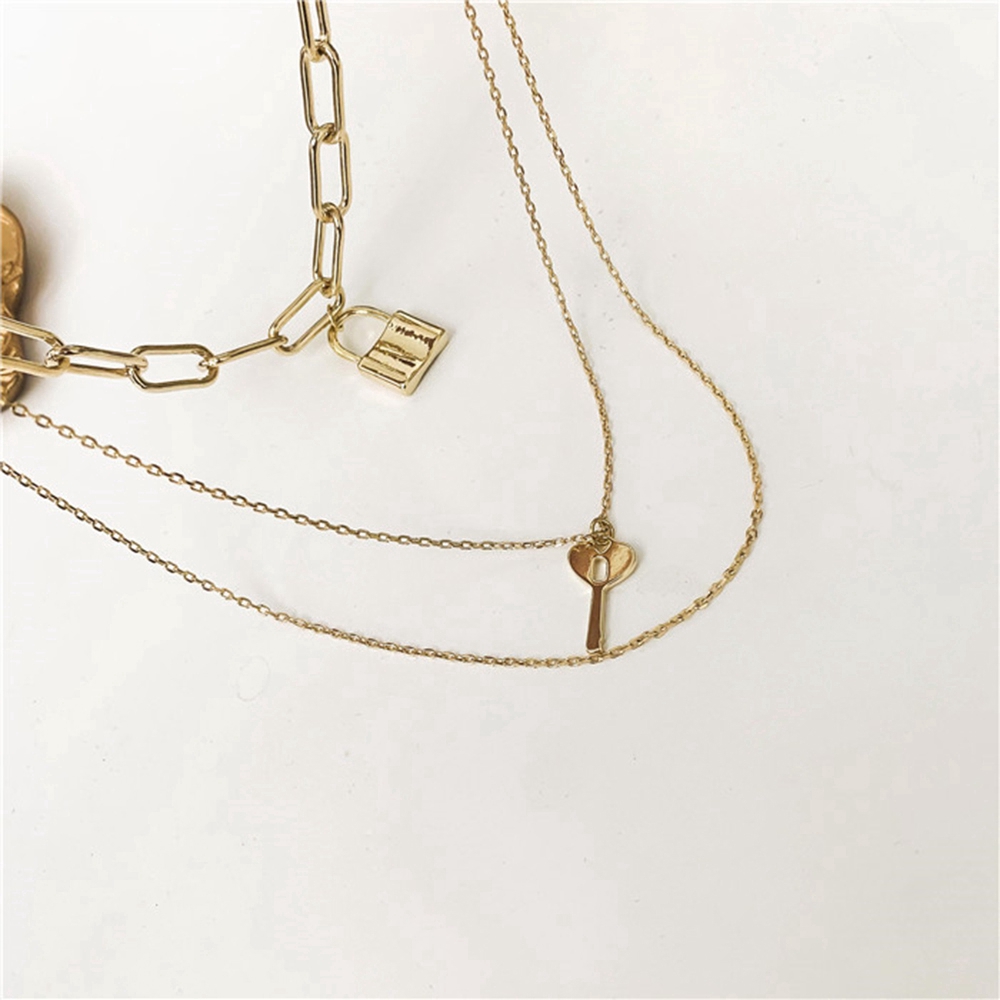 Dây Chuyền Nhiều Lớp Mặt Hình Chìa Khóa Thời Trang Cho Nữ