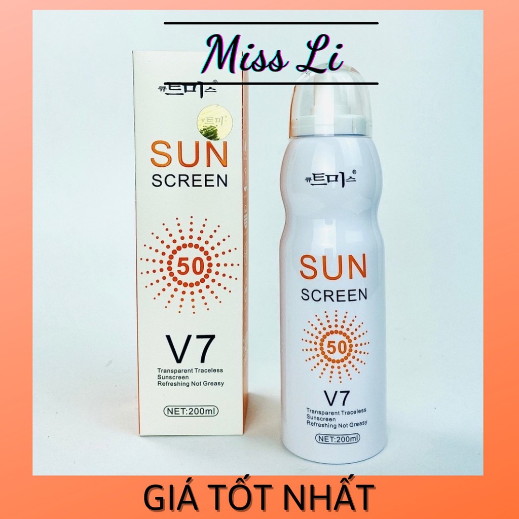 🔰 [GIÁ TỐT] 🔰 Kem Chống Nắng V7 SUN SCREEN SPF50 200ml