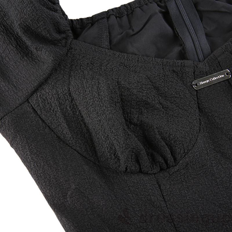 Đầm dài tay màu trơn hai lớp thời trang nữ tính