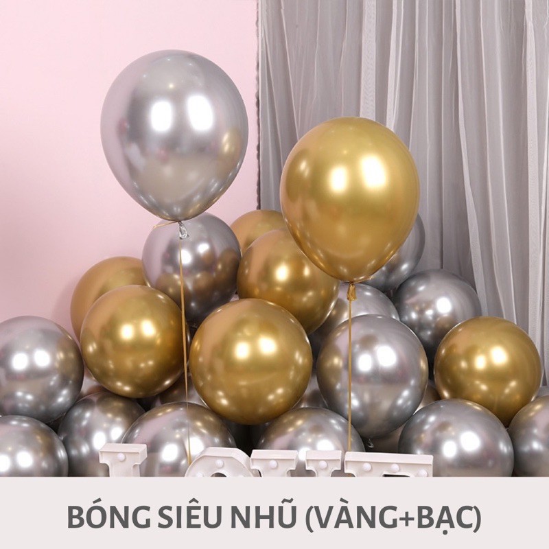 Set 10 bóng mạ chrome siêu nhũ