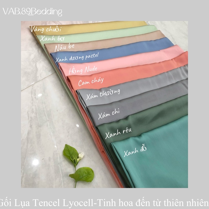 Vỏ Gối Nằm Lụa Tencel Lyocell Thiên Nhiên Cao Cấp Mát Lạnh Mềm Rủ Size 50x70,45x65