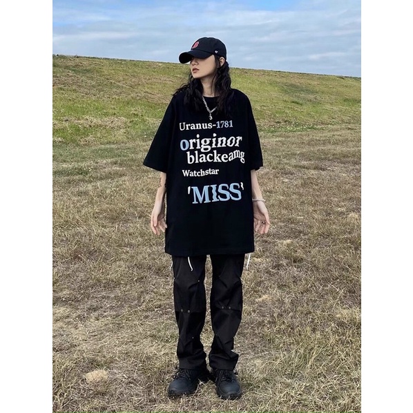 Áo Thun Tay Lỡ Unisex MISS Vải Tici Form Rộng - 84unisex