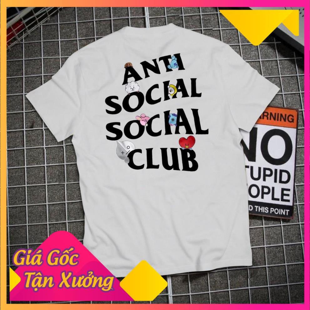 🔥Áo thun unisex🔥 Áo ANTI SOCIAL SOCIAL CLUB BTS - ASSC X BT21
