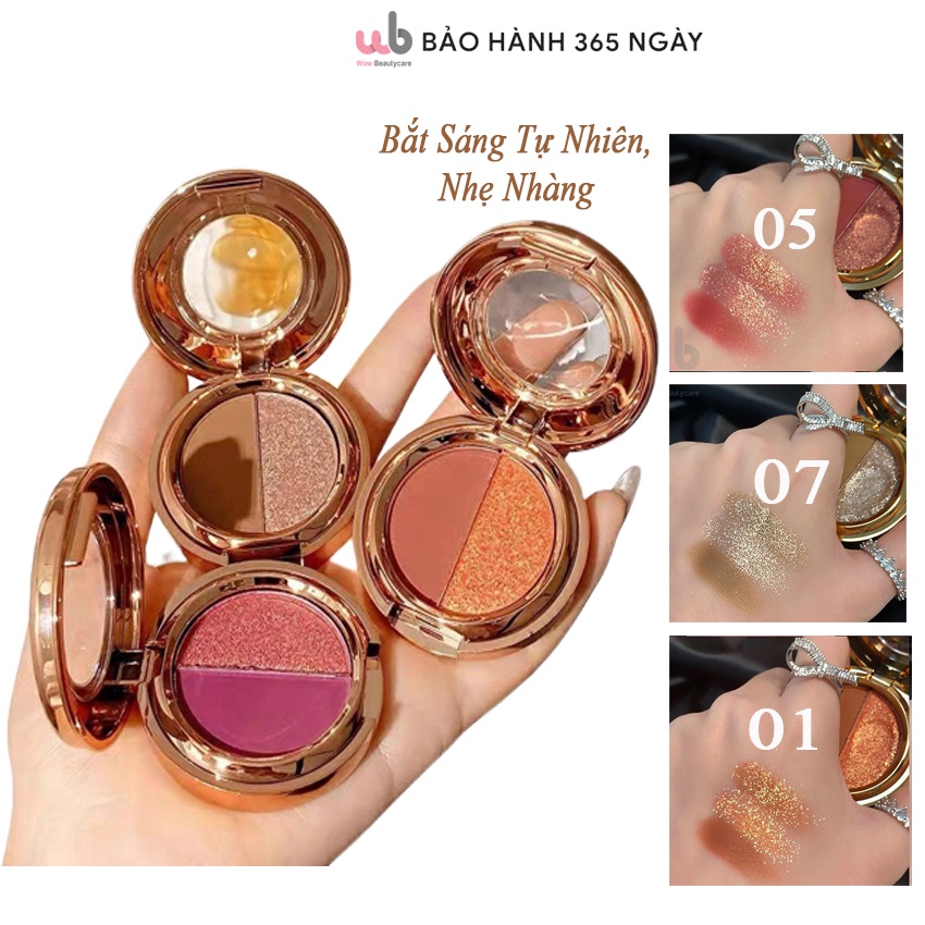 Phấn Mắt + Bắt Sáng Maffick Hightlight,Kim Tuyến Cao Cấp,Có Ánh Nhũ Lấp Lánh,Kích Thước Nhỏ Gọn Dễ Mang Theo.