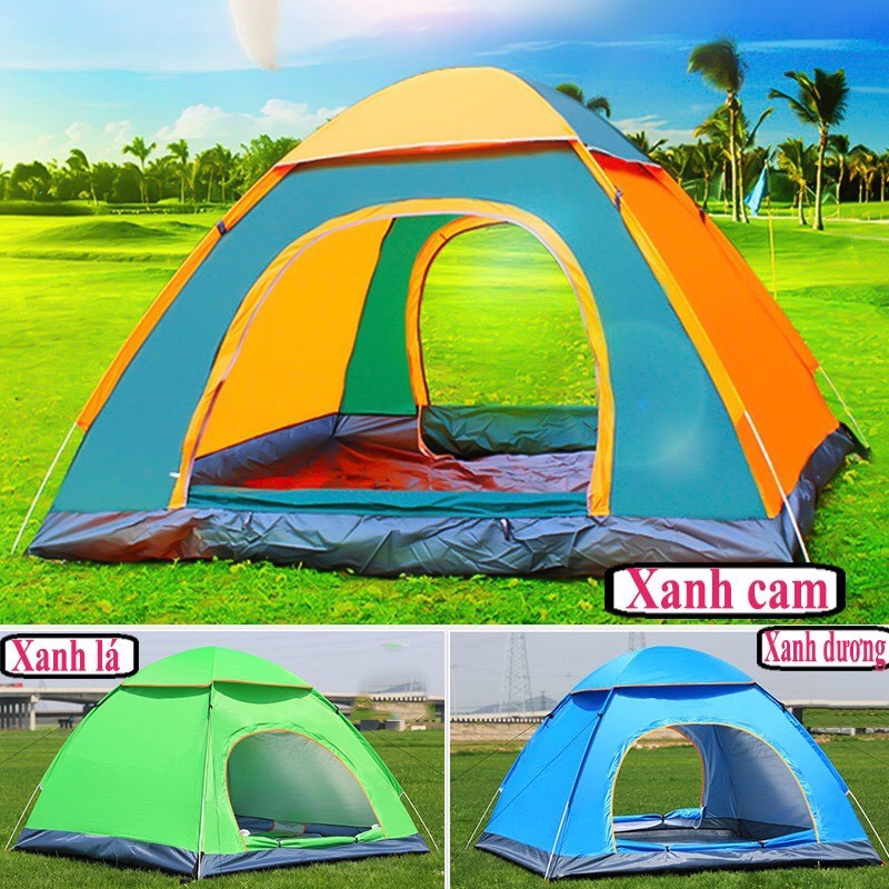 Lều Cắm Trại Dã Ngoại ,Lều Phượt Du Lịch, Picnic  Tự Bung 4-6 Người Chống Nước, Tia Bức Xạ, Thông Gió 2 Chiều Đ1