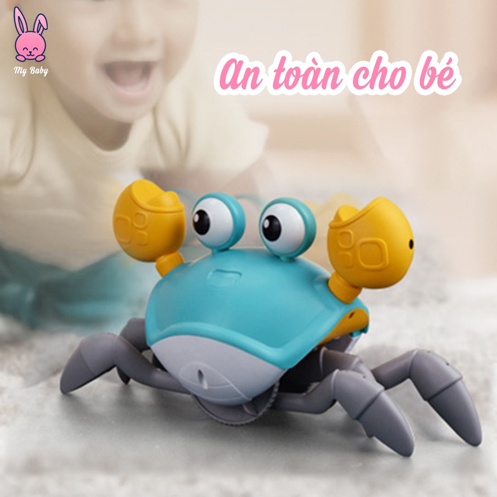 Con cua đồ chơi cho bé có nhạc, cảm biến thông minh tự tránh các chướng ngại vật, tặng kèm pin và sạc, Mybaby