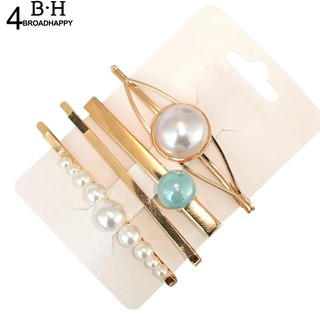 Set 4 kẹp tóc đính hạt giả ngọc trai