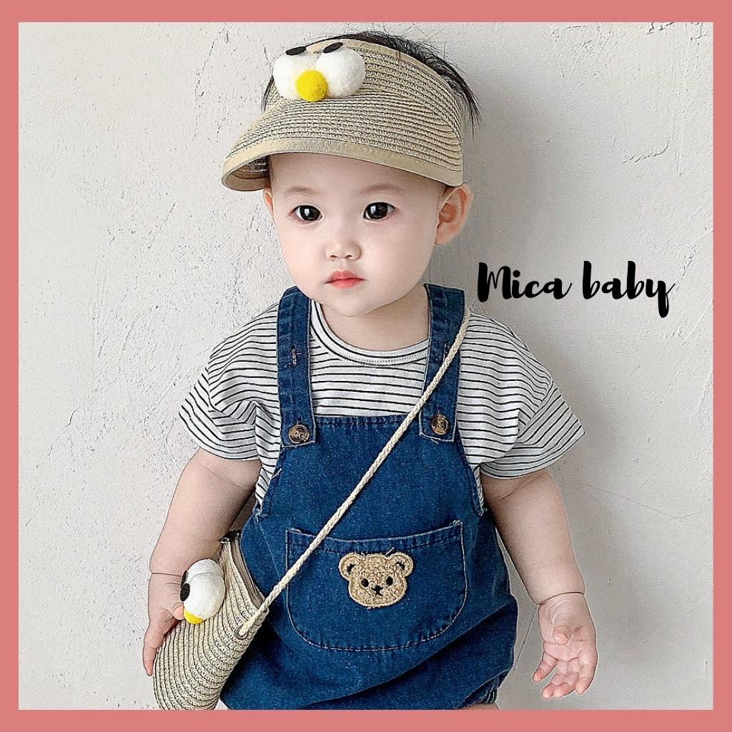 Túi cói thời trang đeo chéo họa tiết mắt chim dễ thương cho bé TC08 Mica Baby
