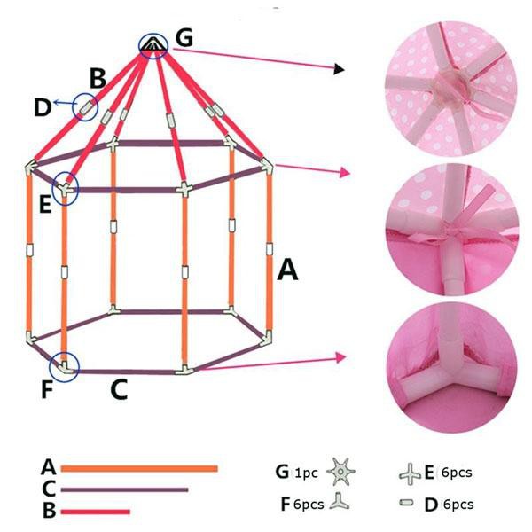 [ ⚡Free Ship 50k⚡] Lều ngủ cho bé quà tặng giáng sinh Hàn Quốc cực đẹp màu hồng