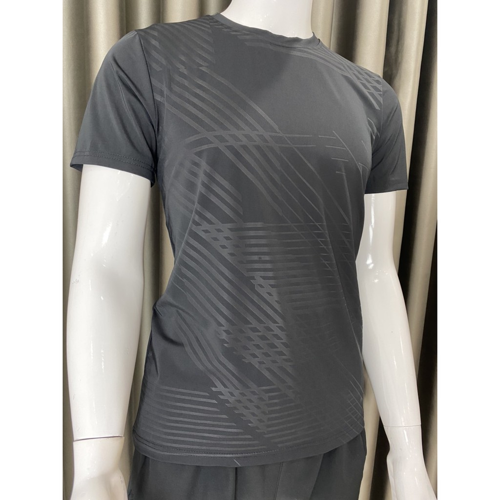 Áo thể thao nam thun lạnh,áo cộc tay cổ tròn ép vân | BigBuy360 - bigbuy360.vn