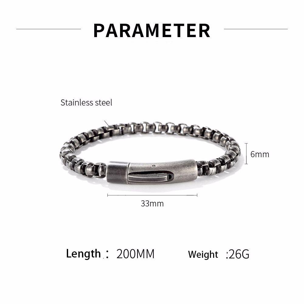 Vòng Tay Dây Xích Dày Bằng Thép Không Gỉ Có Thể Điều Chỉnh Phong Cách Hip Hop