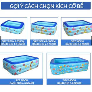 Bể bơi 3 tầng đủ kích cỡ có đáy chống trượt siêu bền.