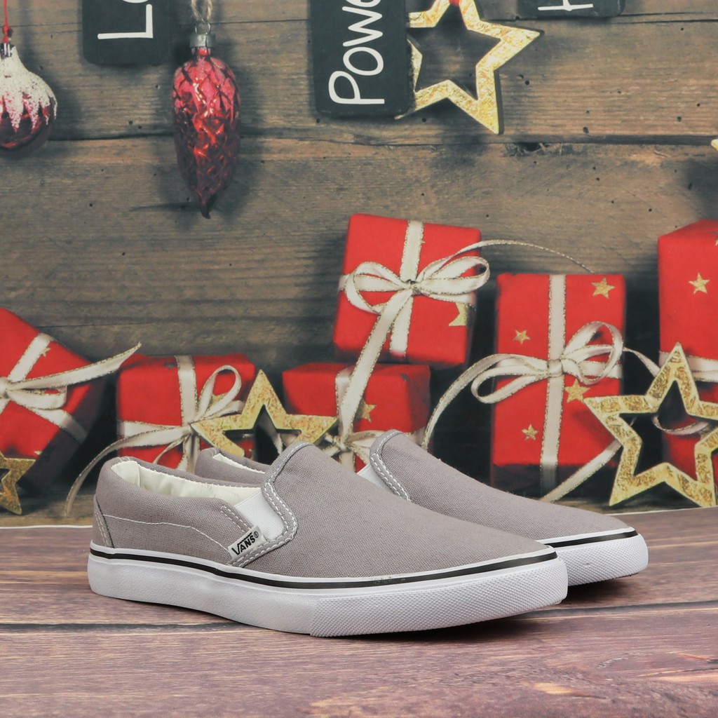 Giày slipon xám nam cổ thấp | BigBuy360 - bigbuy360.vn