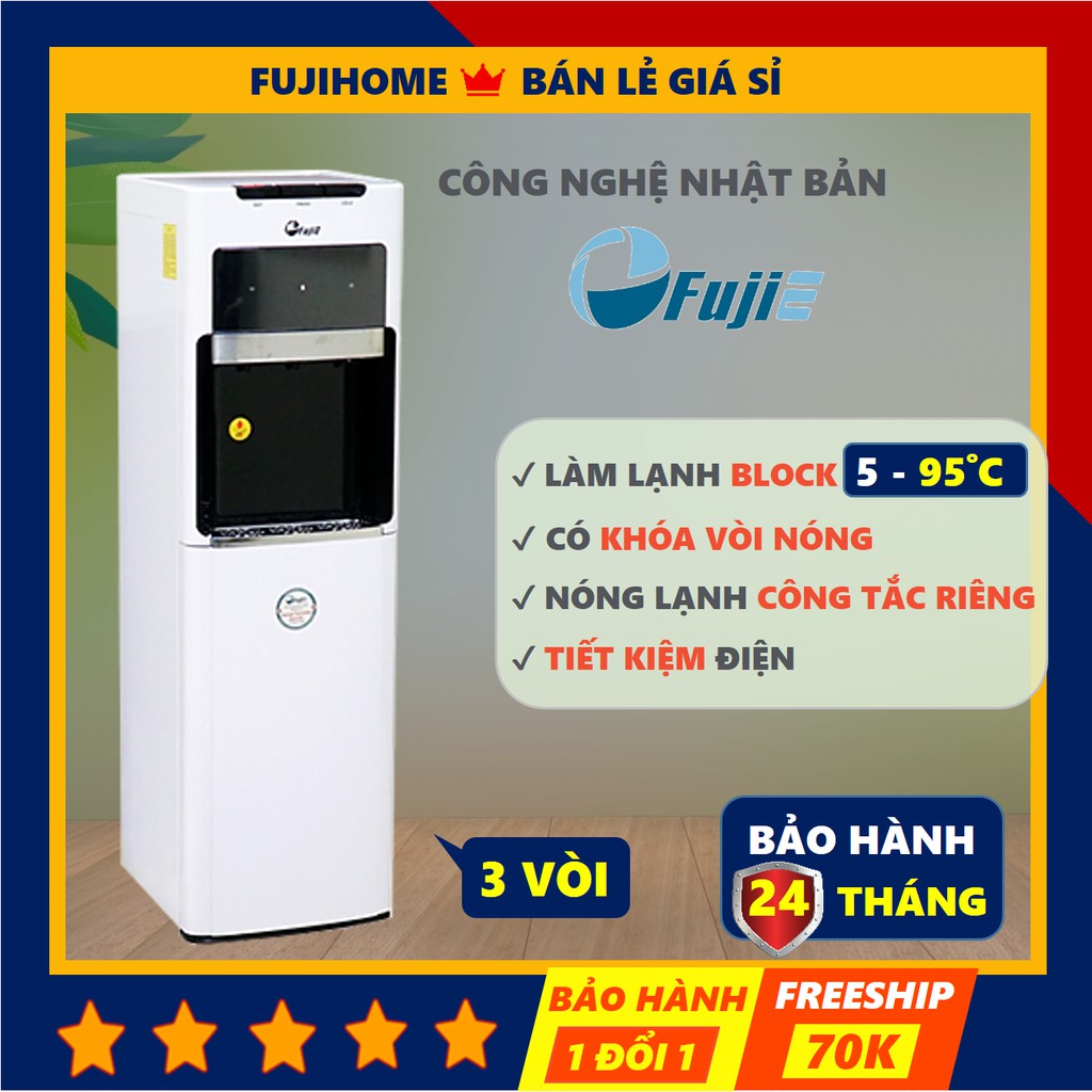 [BH 24 THÁNG] Cây nước nóng lạnh bình âm cao cấp Fujie WD8500C, bình lọc máy lọc nước nóng lạnh mini công nghệ Nhật Bản