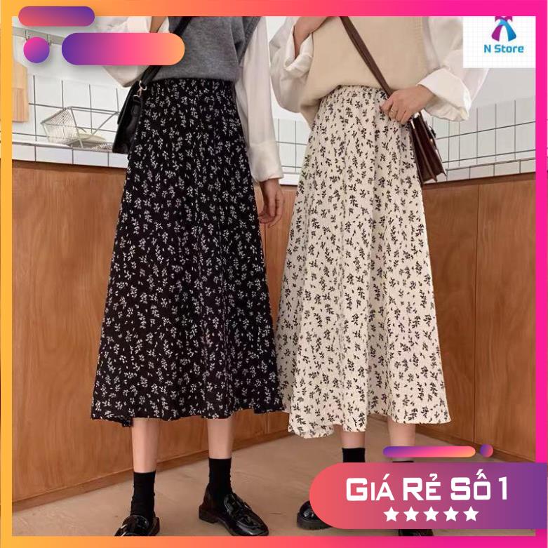 SALE 50% 💃 Chân Váy Hoa Nữ Ulzzang Dáng Dài 2 Màu Z015 N Store