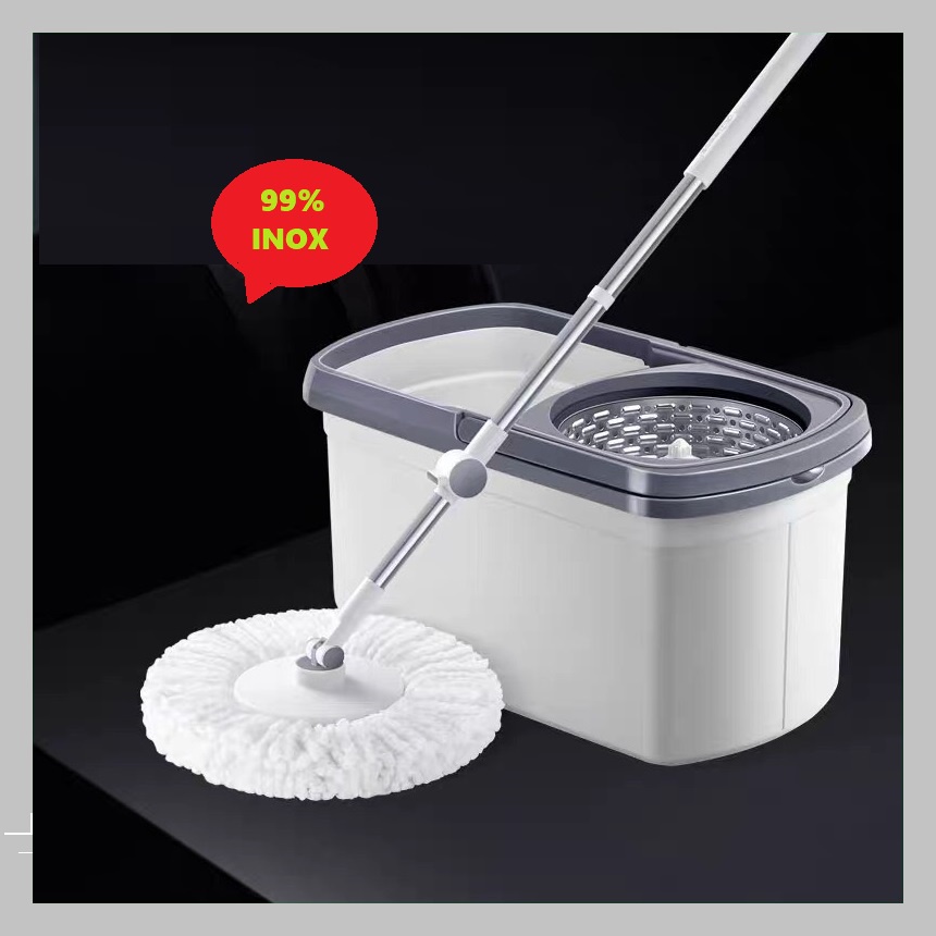 BỘ LAU NHÀ TỰ VẮT 360 ĐỘ CHÍNH HÃNG Inox 304 CAO CẤP TẶNG KÈM2 BÔNG LAU