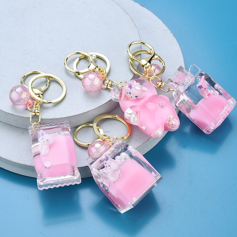 Móc Khóa Hình Chai Nước Hoa Bằng Acrylic Tinh Tế