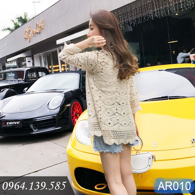Áo khoác ren đi biển dáng cardigan, hoa văn tinh tế, chất ren đẹp dễ mặc | BigBuy360 - bigbuy360.vn