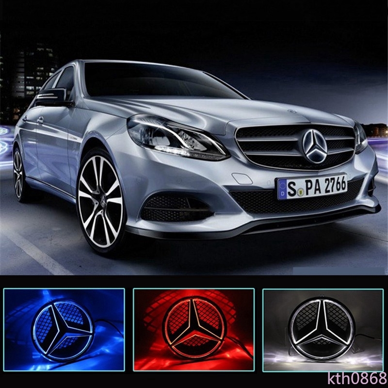 In stock Car Front Center LED Light Grille Emblem Badge Decal for Mercedes Benz W166 W176 W204 W207 W212 W218 W245 W251 W463 Accessories