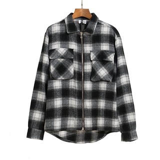 New ☆ASK☆check long sleeve shirt