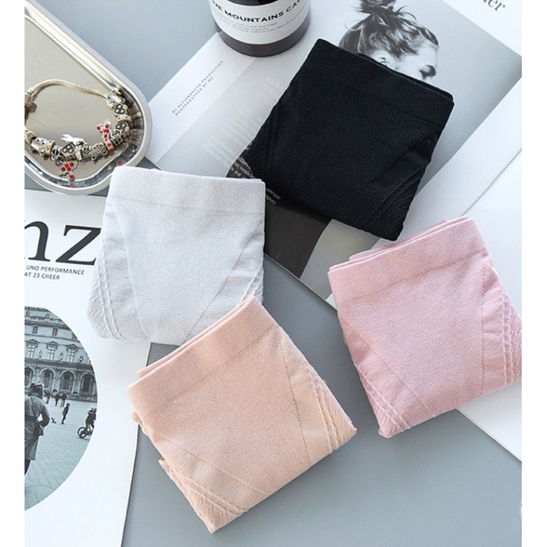 Quần Lót Nữ Gân Tăm Cotton Mềm Mịn Chống Viêm Dạng Đùi Cao Cấp Xuất Nhật VAYNU01