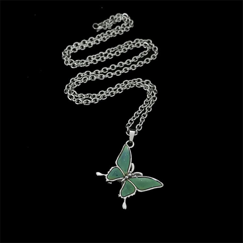 San * Vòng cổ Mặt Bướm Đính Đá Thay Đổi Màu Sắc Theo Tâm Trạng Cho Nữ