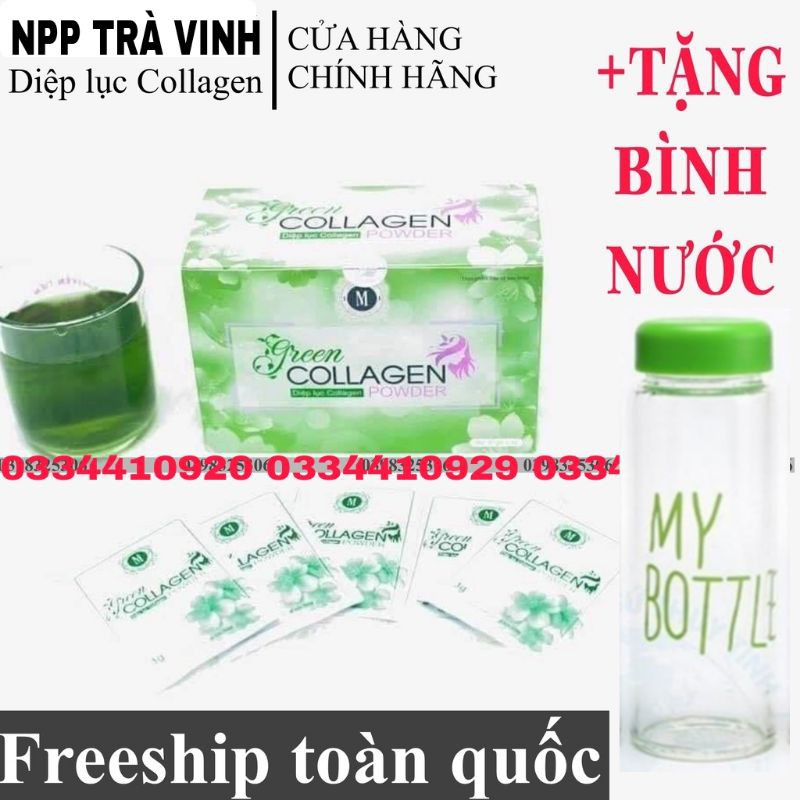 Diệp Lục Collagen chính hãng ( TẶNG BÌNH NƯỚC ) đẹp Da, tri mun,mờ thâm nám, bổ sung rau xanh | BigBuy360 - bigbuy360.vn