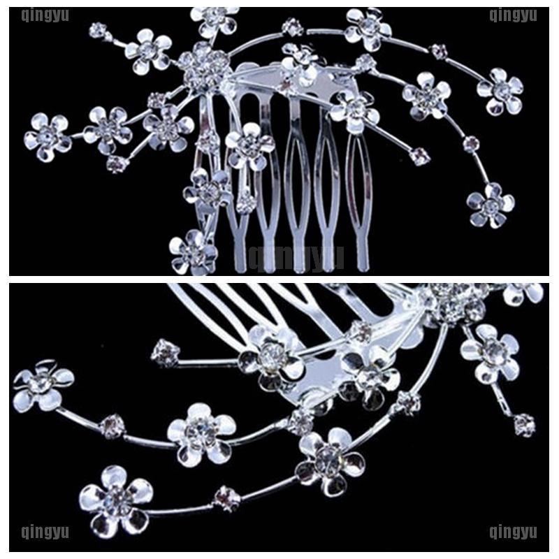 Trâm Hoa Đính Đá Cài Tóc Cô Dâu