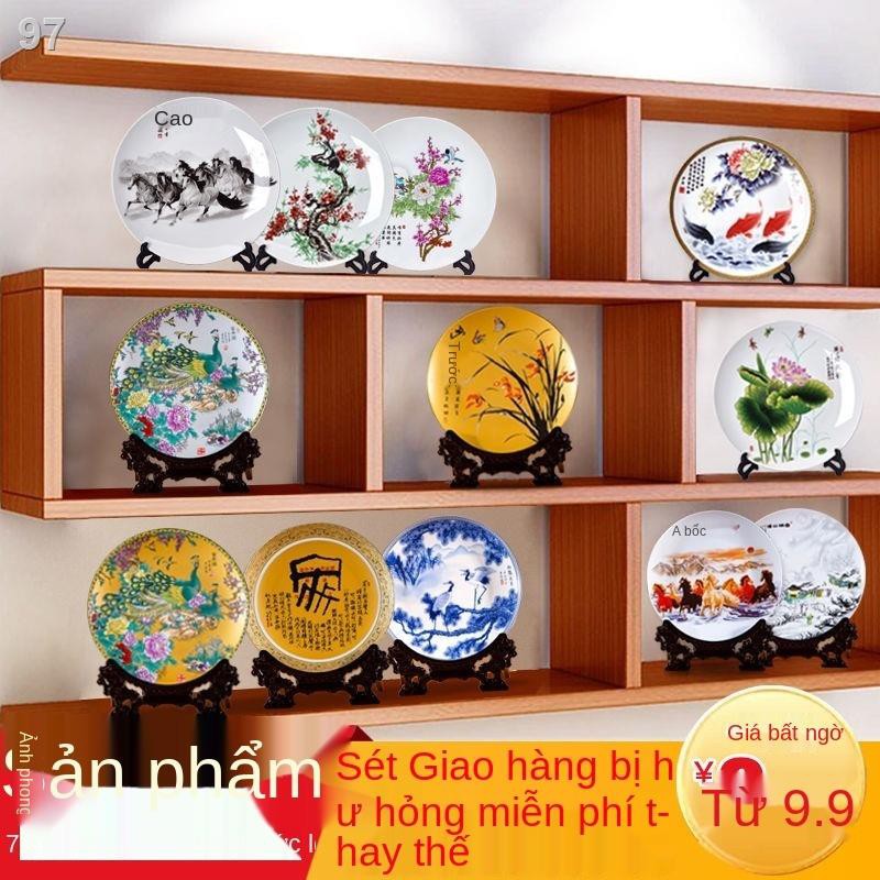 ❒Đĩa gốm sứ Jingdezhen trang trí phòng khách Lối vào tủ tivi kiểu Trung Quốc Tủ rượu Đồ nội thất và đồ thủ công trong nh