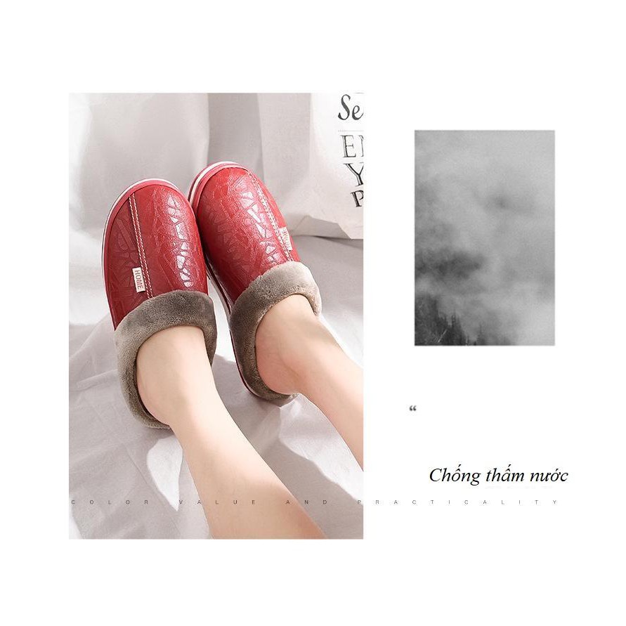 Dép Bông Ulzang Phối Da Homie