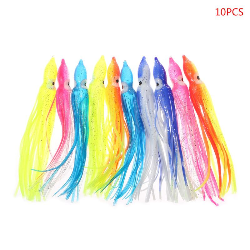 Set 10 Mồi Giả Nhử Cá Bằng Nhựa Mềm Hình Bạch Tuộc Độc Đáo