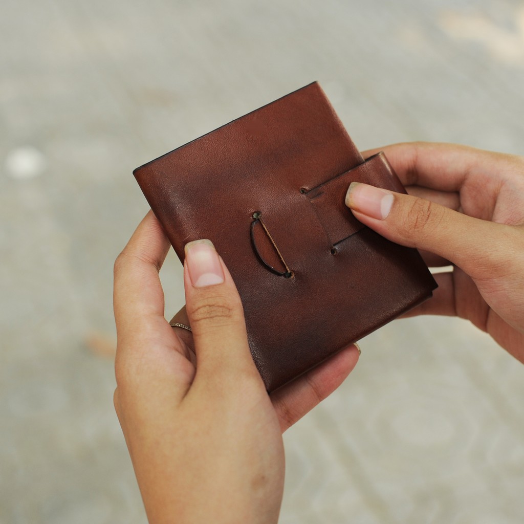 Ví kep tiền nam gập ba - Da bò nhập khẩu - Đồ da Handmade VI244