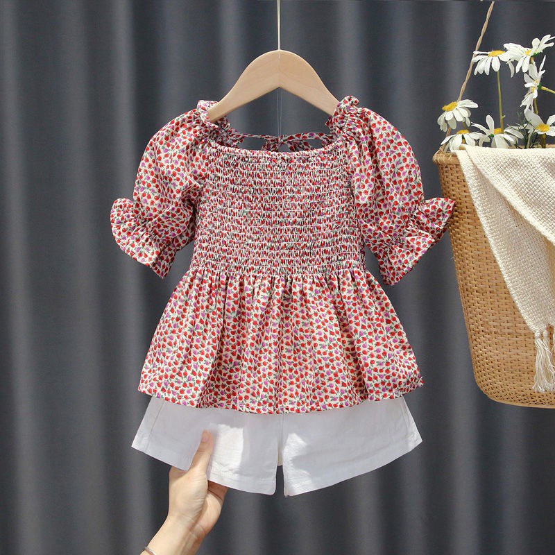 Set bộ đồ quần soóc áo cộc tay xuân hè cho bé gái cao từ 80-160cm &amp; nặng 8-40kg (N00625)