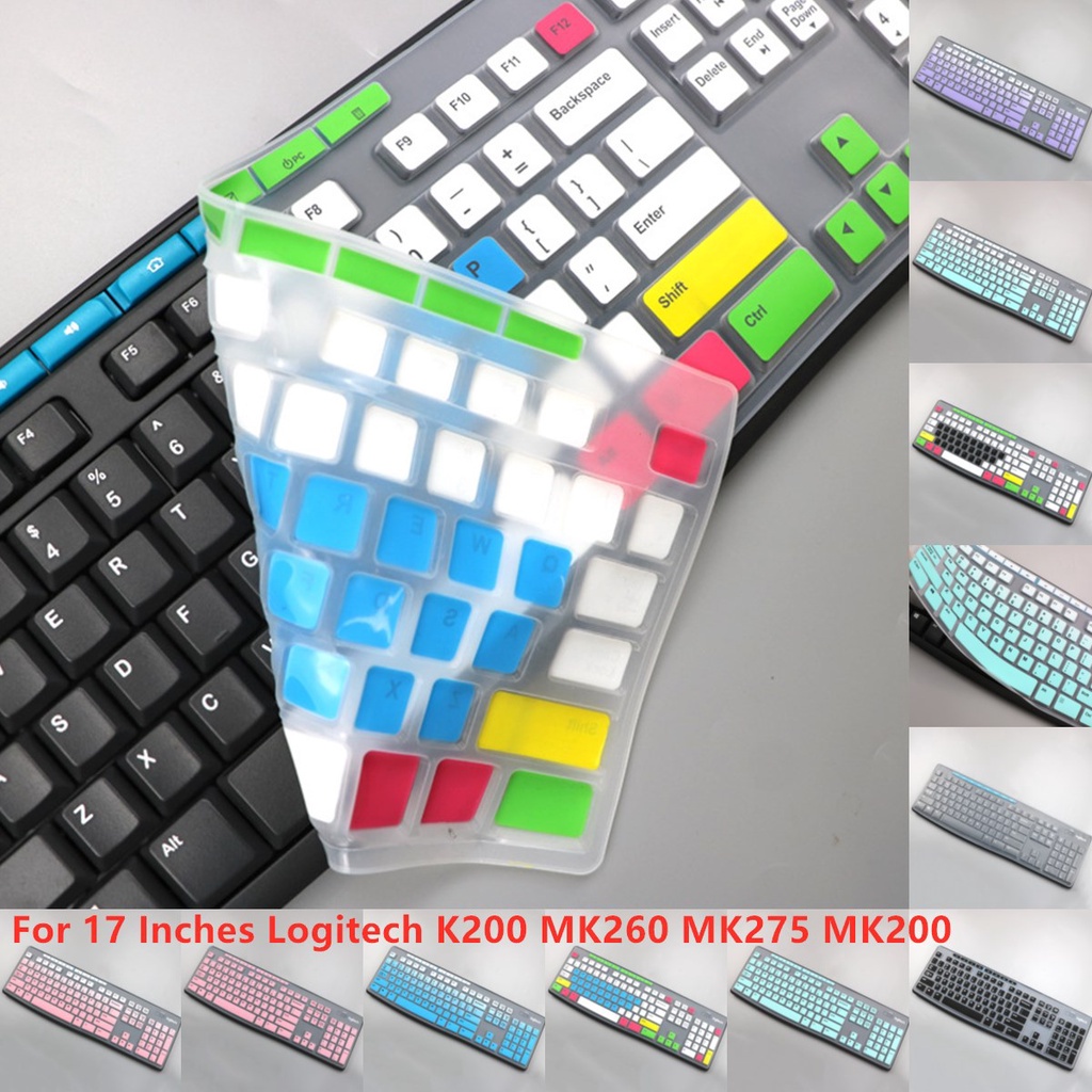 Miếng bọc bàn phím bằng silicon mềm cho Logitech K200 Mk260 Mk275 Mk200 17 Inches
