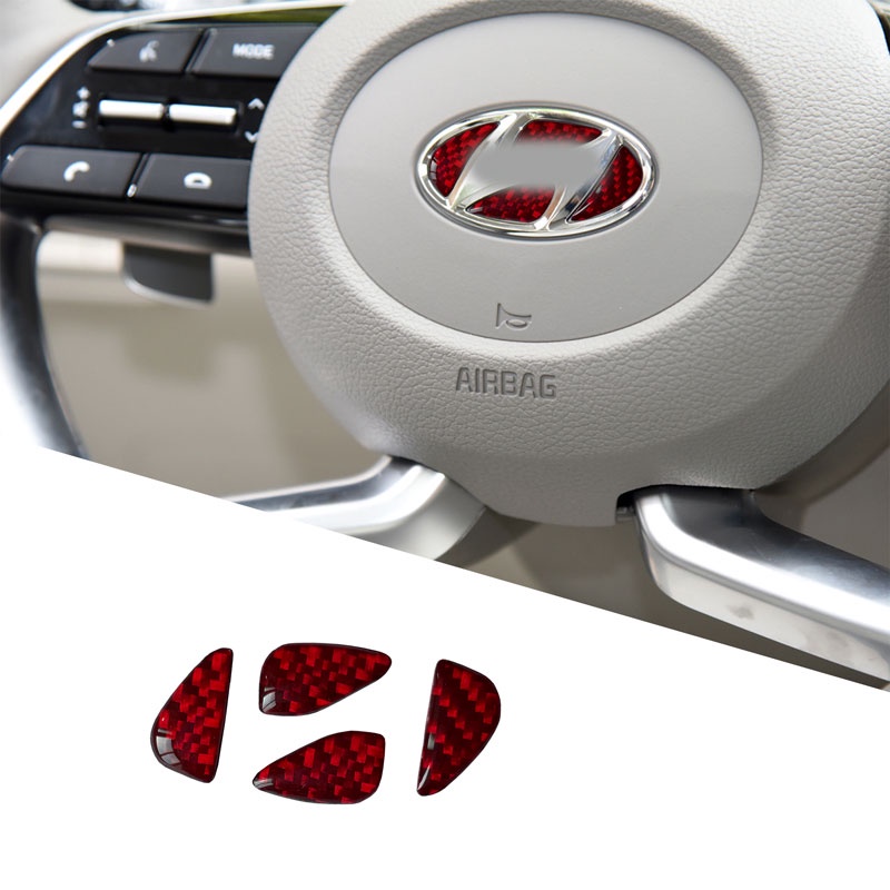 Nội Thất Ô Tô Sợi Carbon Ô Tô Vô Lăng Miếng Dán Dành Cho Xe Hyundai Elantra I30 Tucson Accent IX35 I20 I30 Azera Sonata Phụ Kiện