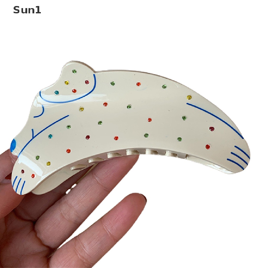 Sun1 &gt; Kẹp Tóc Đính Đá Hình Chó Dalmatian Đáng Yêu