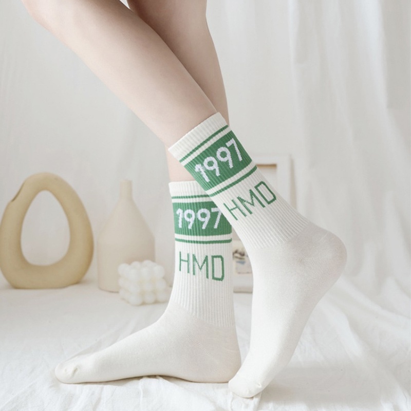 Tất cao cổ nam nữ vớ thể thao in chữ số sáng tạo cá tính phong cách Basic năng động dành cho giới trẻ LUMINA TD028
